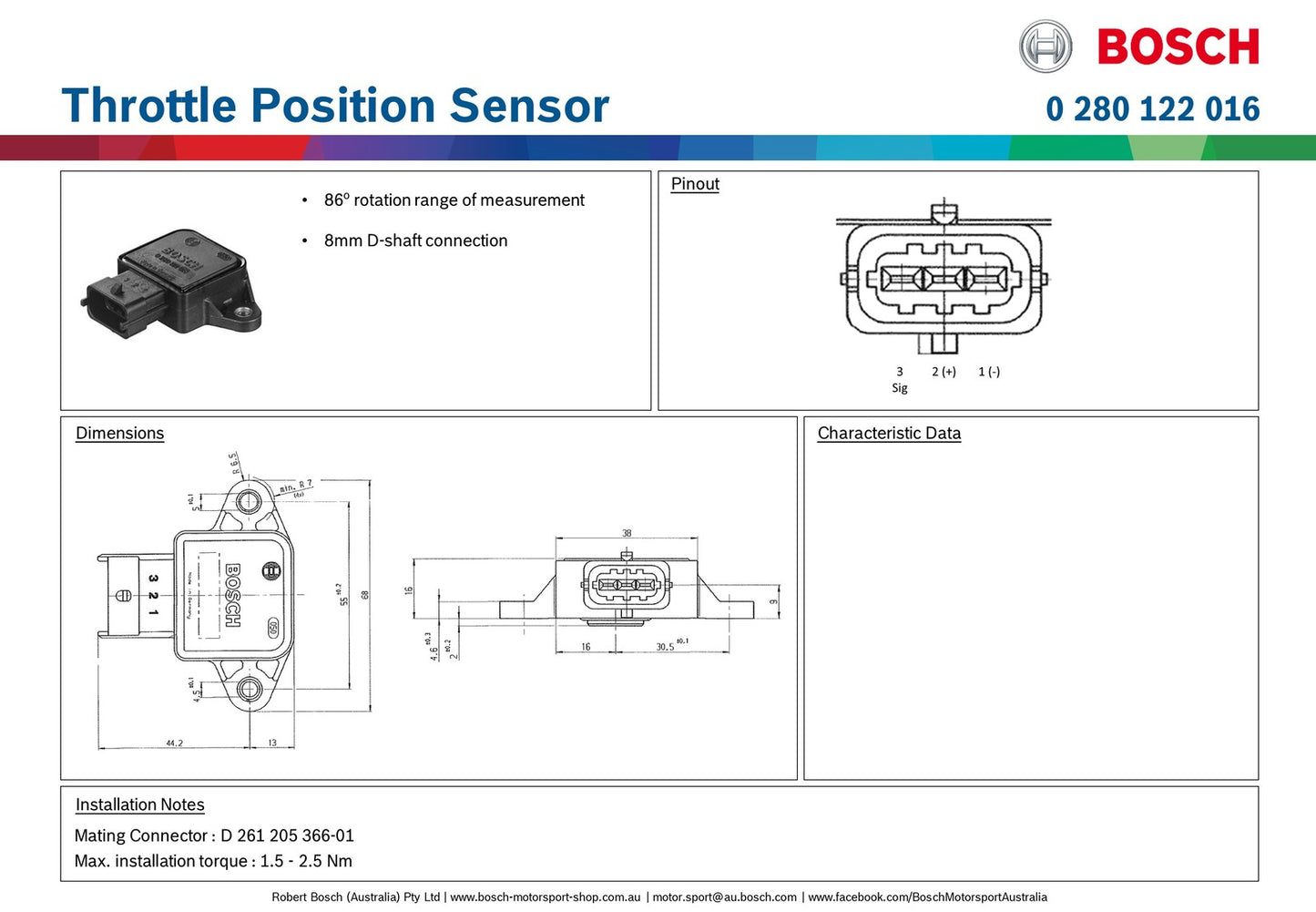 Bosch Throttle Position Sensor