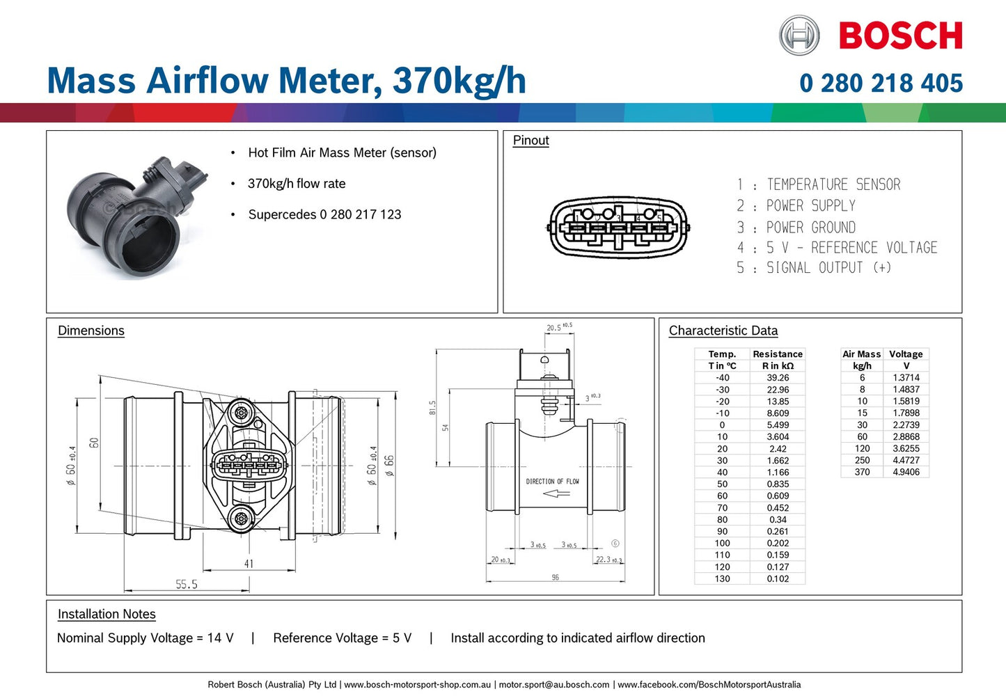 Bosch Mas Airflow Meter 370kg/h S