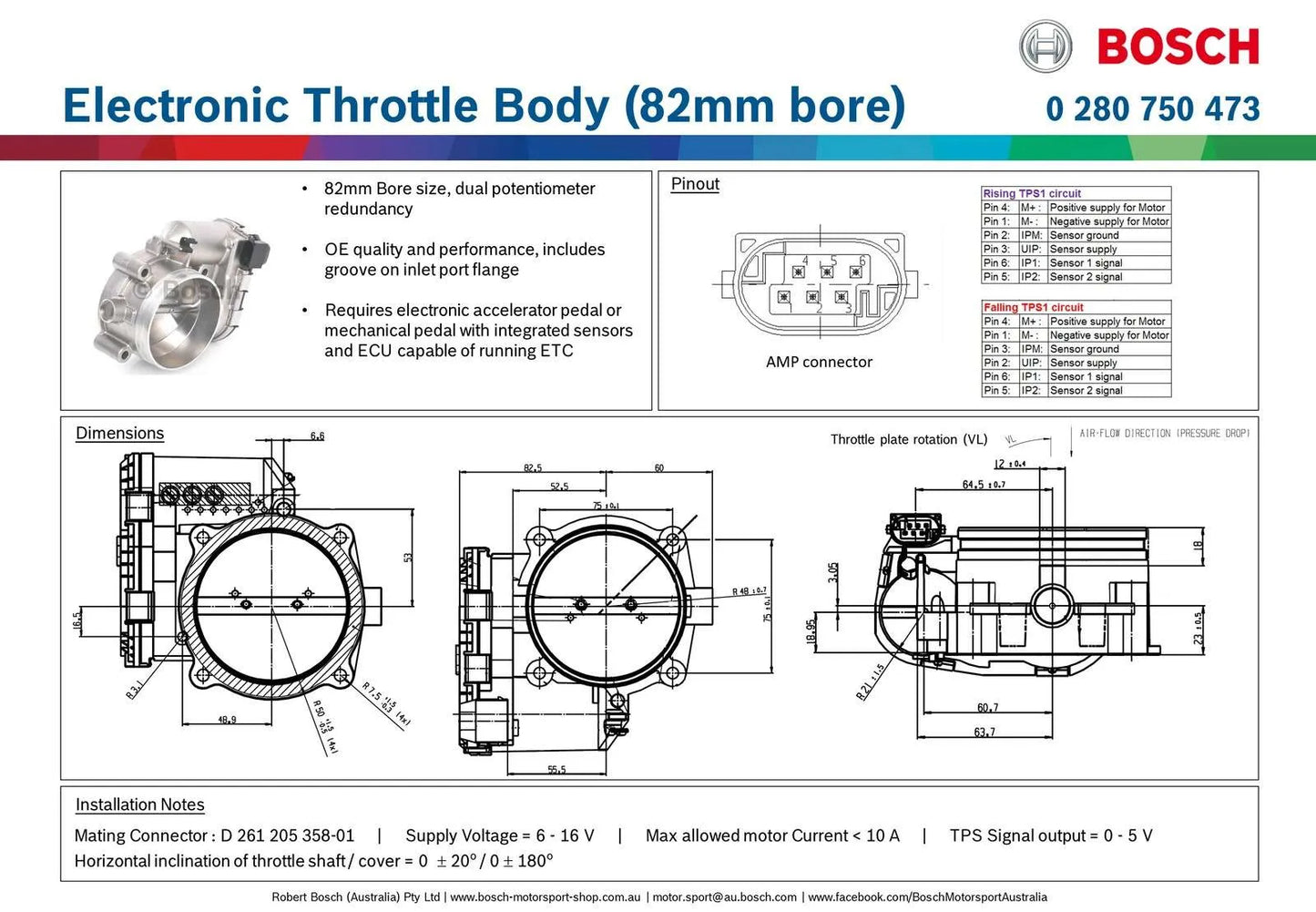 Bosch Electronic Throttle Body (82mm bore)