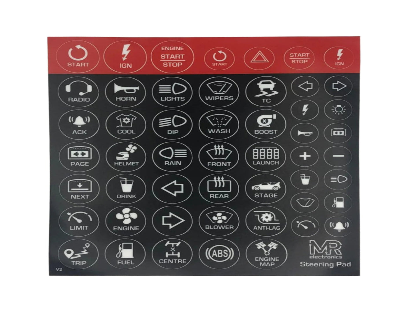 MR Electronics 12 Button CAN Steering Panel - Shift Light