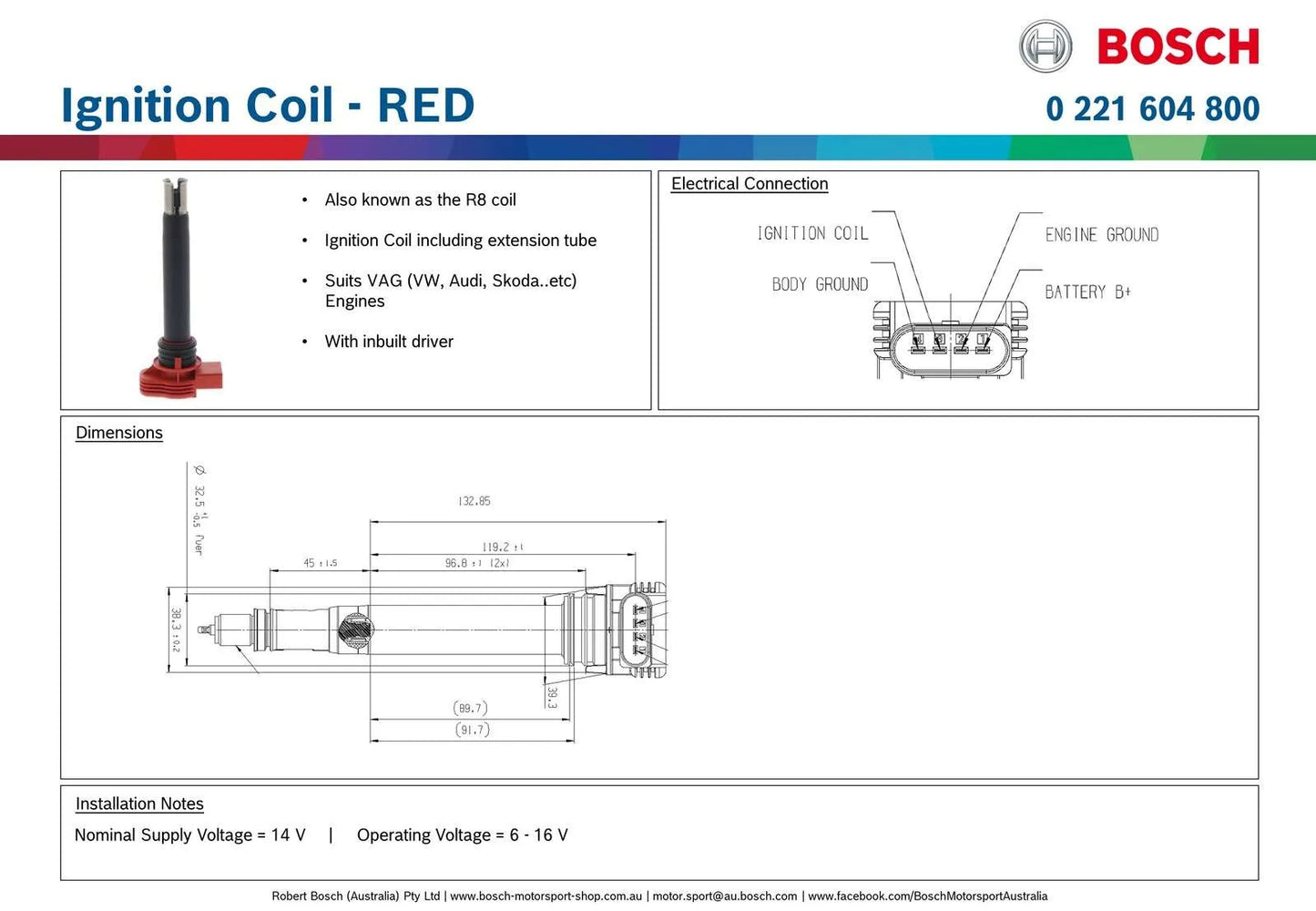 Bosch Ignition Coil - Red