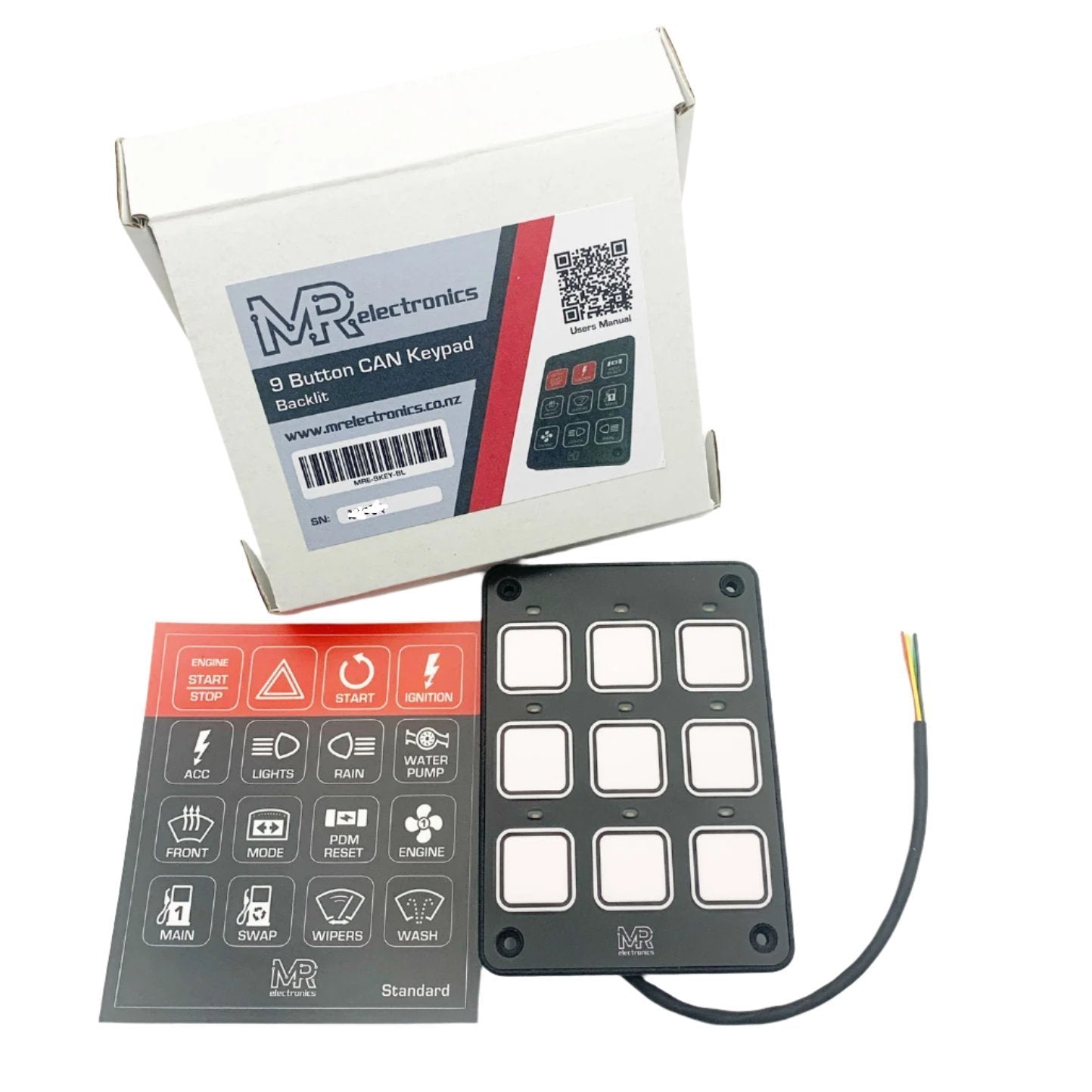 MR Electronics 9 Button CAN Keypad -Backlit