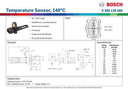 Bosch Temperature Sensor, 140 deg C
