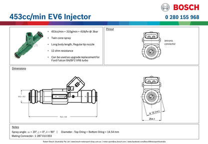 Bosch 453cc/min EV6 Injector