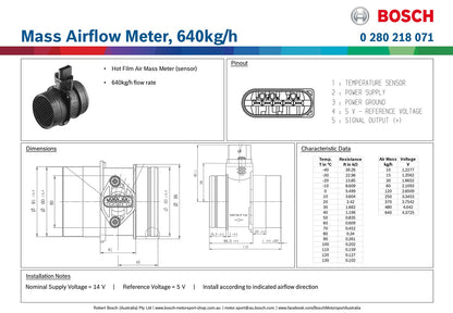 Bosch Mass Airflow Meter 640kg/h S