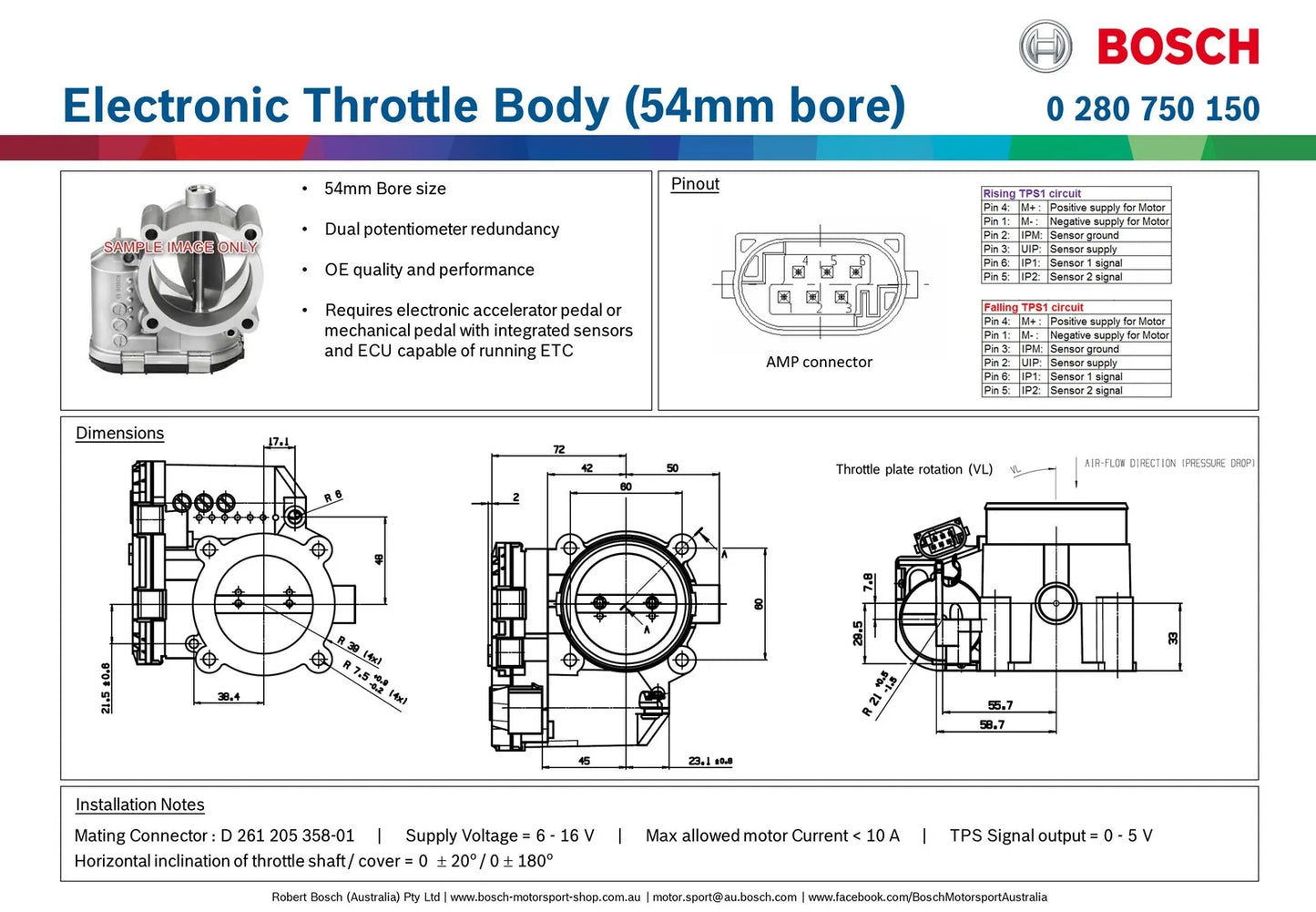 Bosch Electronic Throttle Body (54mm bore)