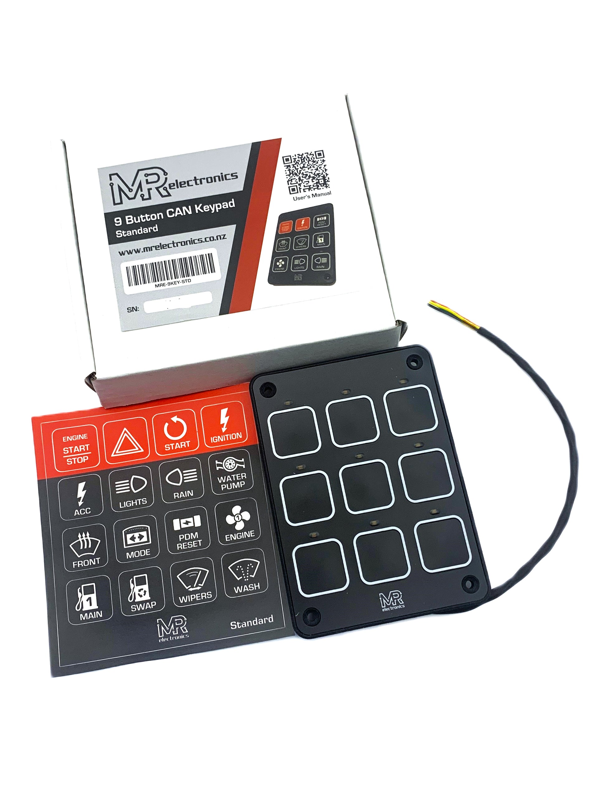 MR Electronics 9 Button CAN Keypad -Std Non-backlit – Race Shop